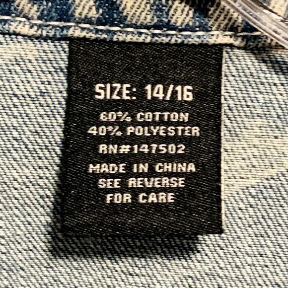 ASHLEY STEWART Jean Jacket Sz 14 / 16 Distressed Destroyed Boho Festival Grunge - Picture 6 of 7